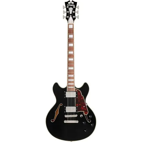 Электрогитара полуакустическая D'Angelico Premier Mini DC Semi-Hollow Solid Black