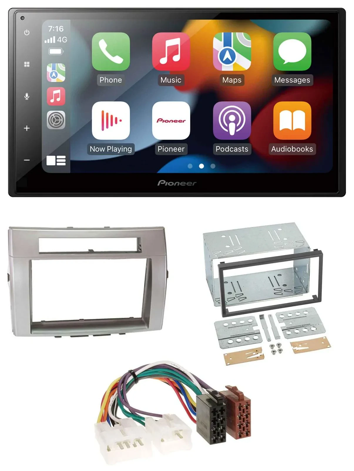Pioneer DAB Bluetooth 2DIN USB MP3 Autoradio für Toyota Corolla Verso 04-09 silb
