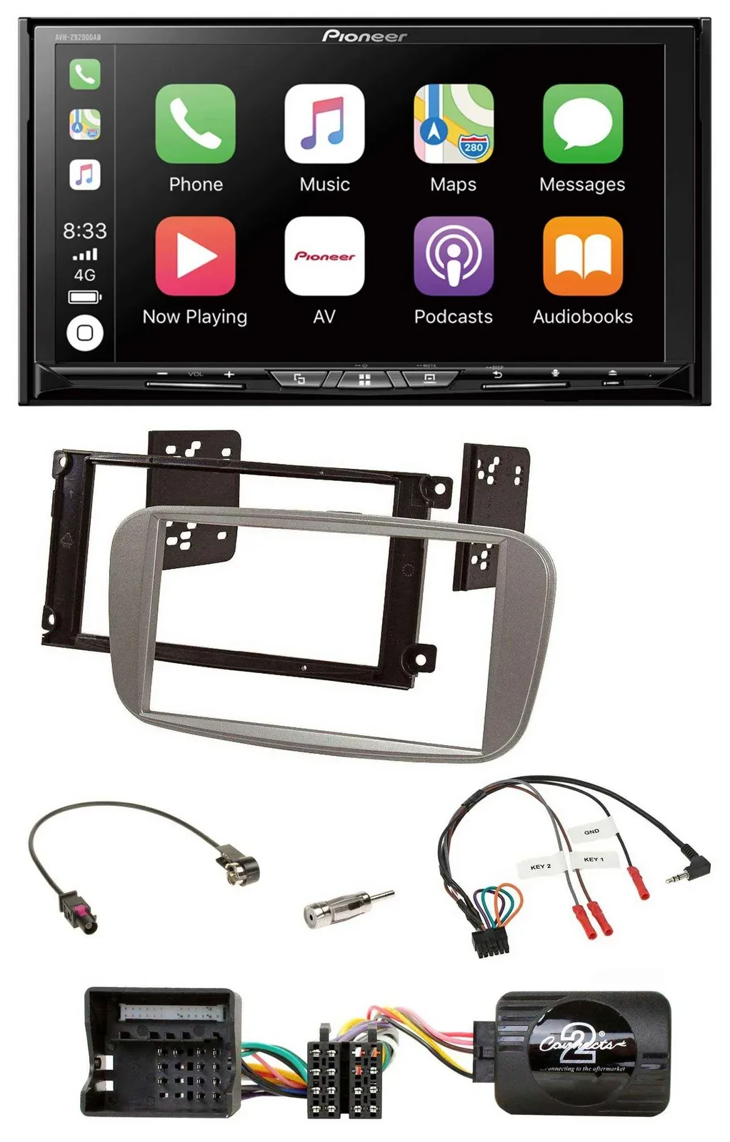 Pioneer 2DIN Lenkrad USB DAB DVD Bluetooth Autoradio für Ford Mondeo S-Max ab 07