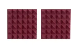 Акустический поролон Gator GFW-ACPNL1212PBDY-2PK пирамидальная панель, 12" x 12", цвет бордовый (набор, 2 шт.)
