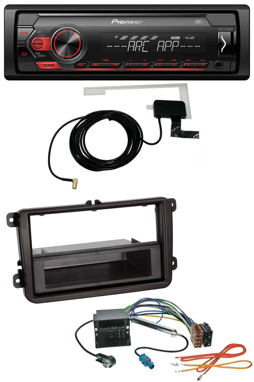 Pioneer 1DIN USB DAB MP3 AUX Autoradio für VW Passat 05-10 Polo 09-14 Scirocco a
