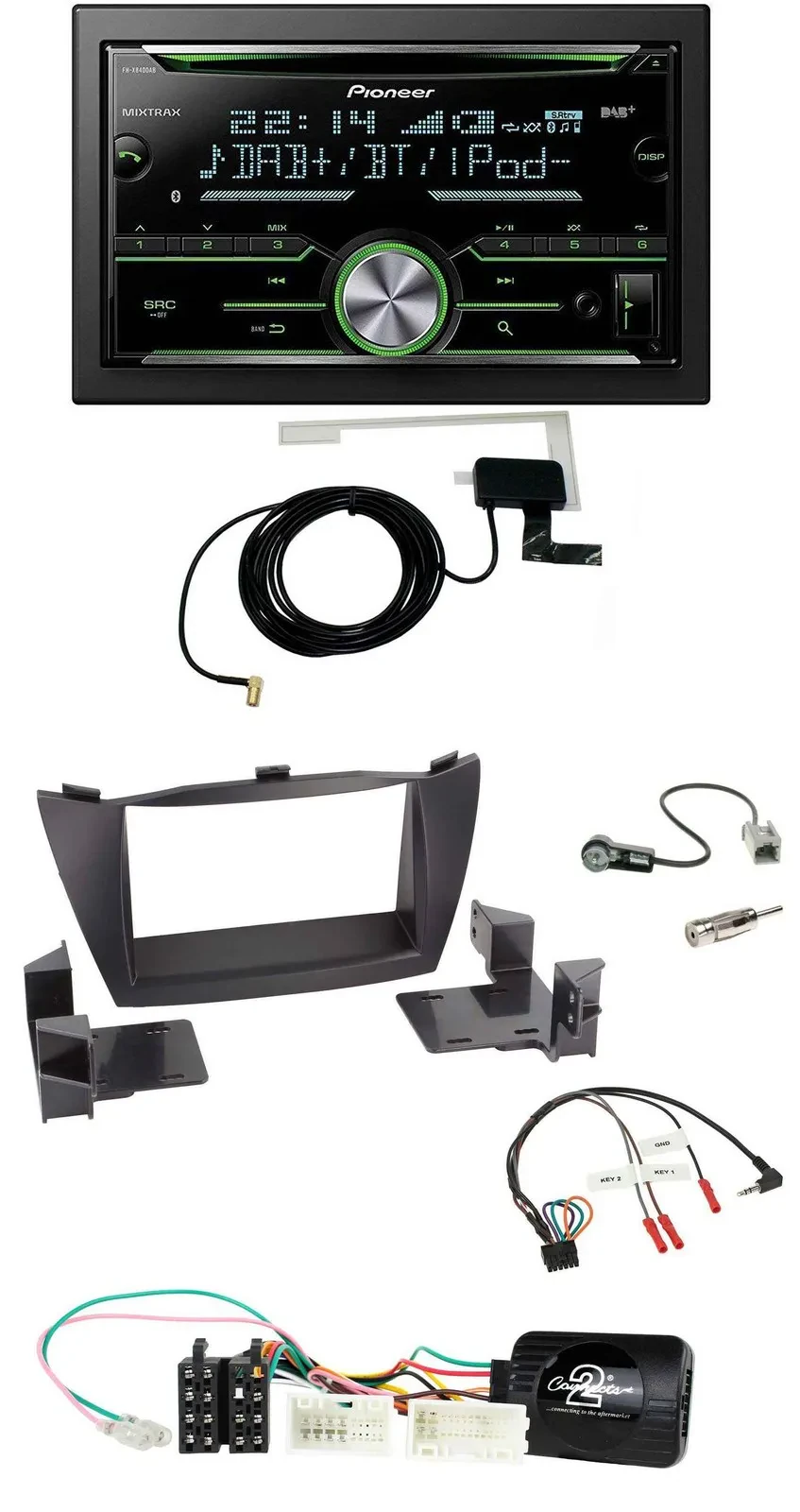 Pioneer CD USB Lenkrad Bluetooth 2DIN DAB Autoradio für Hyundai ix35 2010-2013 o