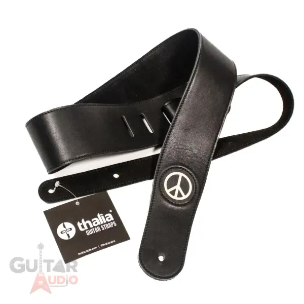Ремень для гитары Thalia TH-SBKPP-EI Black Leather Pearl Peace