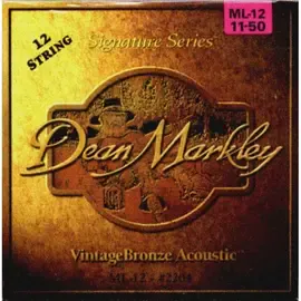 Струны для 12-струнной акустической гитары Dean Markley 2204 11-50, бронза