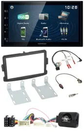 Kenwood 2DIN Bluetooth Lenkrad USB DAB Autoradio für Dacia Sandero ab 2013 schwa