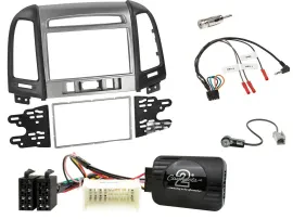 Установочный комплект для автомагнитолы Caraudio24 для Hyundai Santa Fe 3, 2-DIN, с адаптером управления на руле