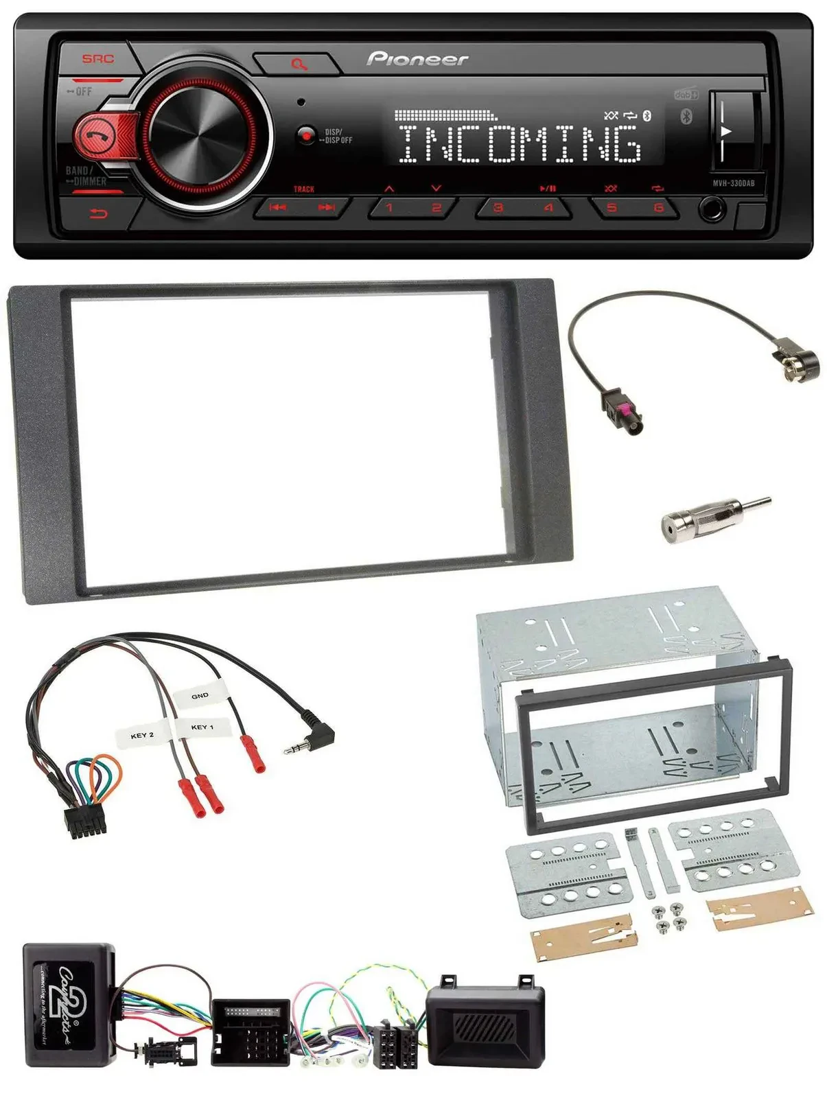 Автомагнитола для Ford Kuga 2008–2012 Pioneer Bluetooth, USB, DAB, антрацит