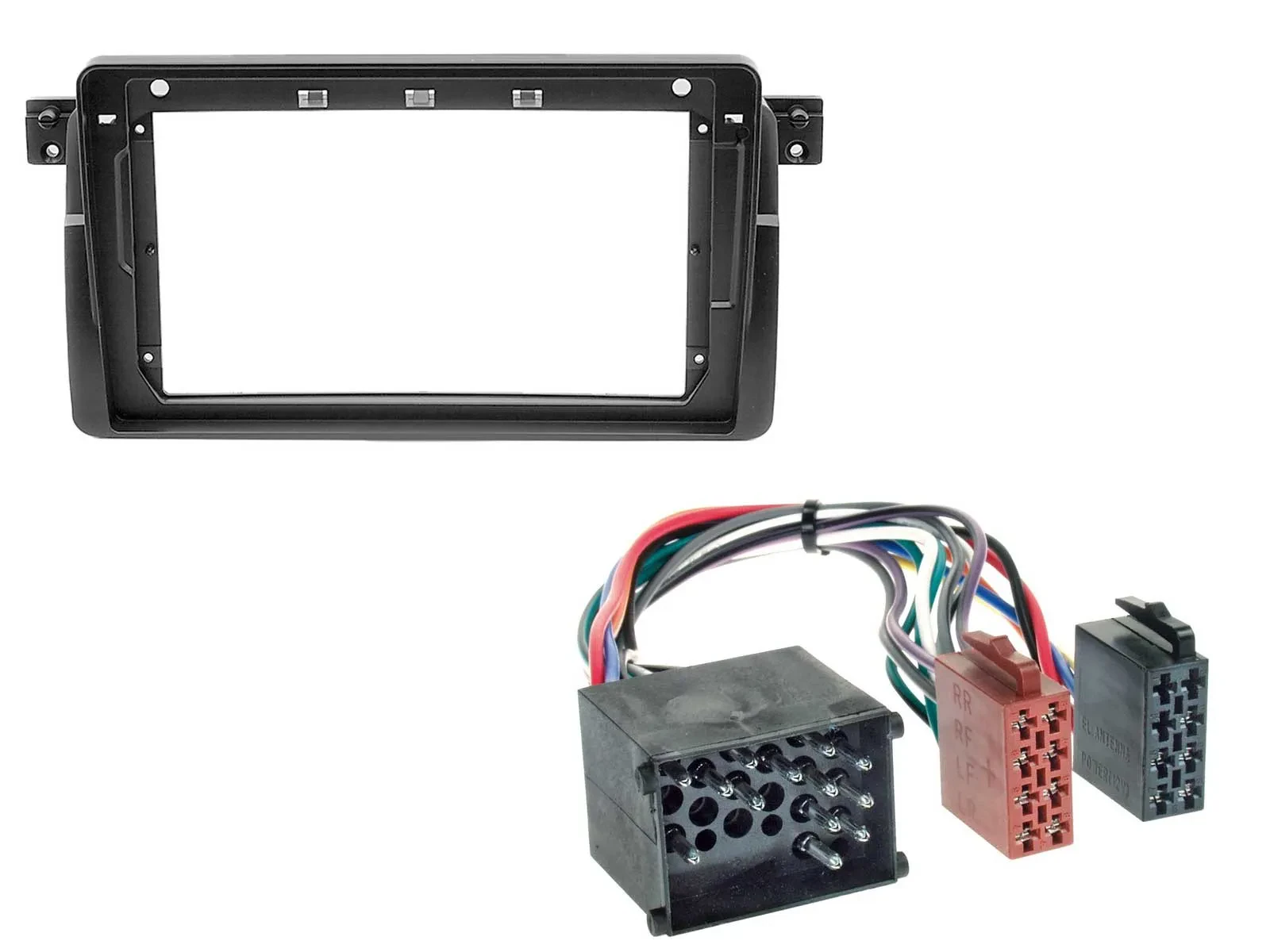 Radioeinbauset für 9 Zoll Autoradio für BMW 3er E46 1998-2001 Rundkontakt