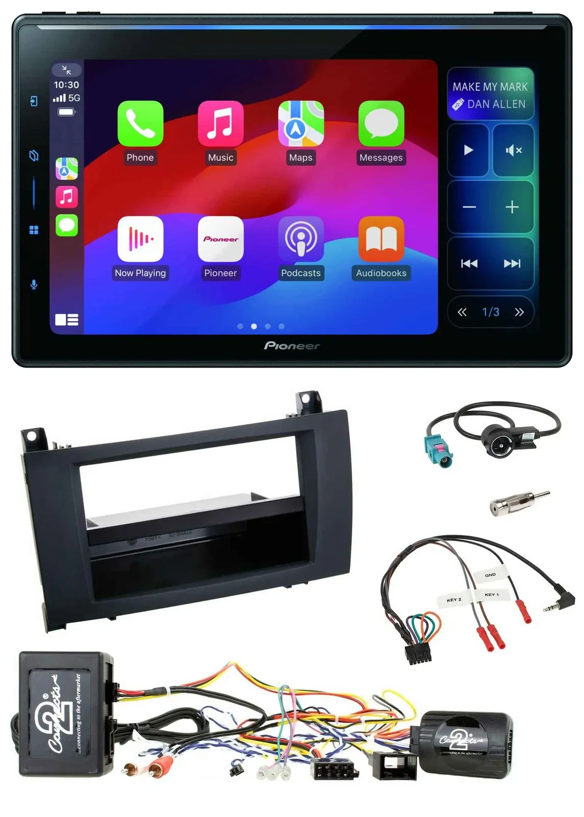 Pioneer Bluetooth DAB Lenkrad USB Autoradio für Mercedes SLK R171 04-11 aktiv