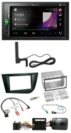 Pioneer MP3 DAB Lenkrad 2DIN Bluetooth Autoradio für Seat Leon 2005-2009 schwarz