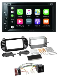 Pioneer MP3 USB DVD Bluetooth DAB 2DIN Autoradio für Fiat 500 bis 2012 glänzend