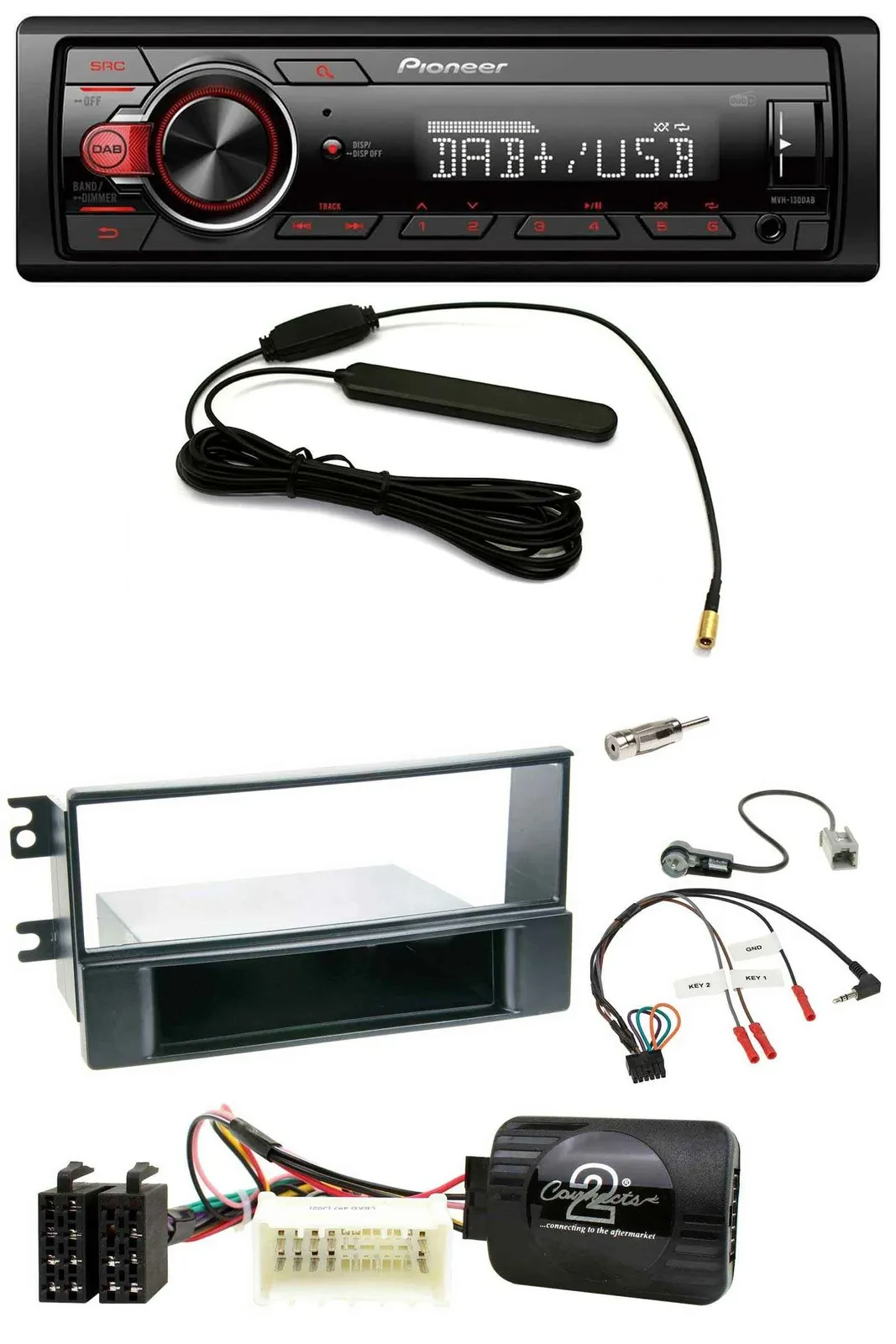 Автомагнитола для Kia Sportage II (2008–2010) Pioneer MP3, DAB, 1DIN, USB, поддержка управления на руле