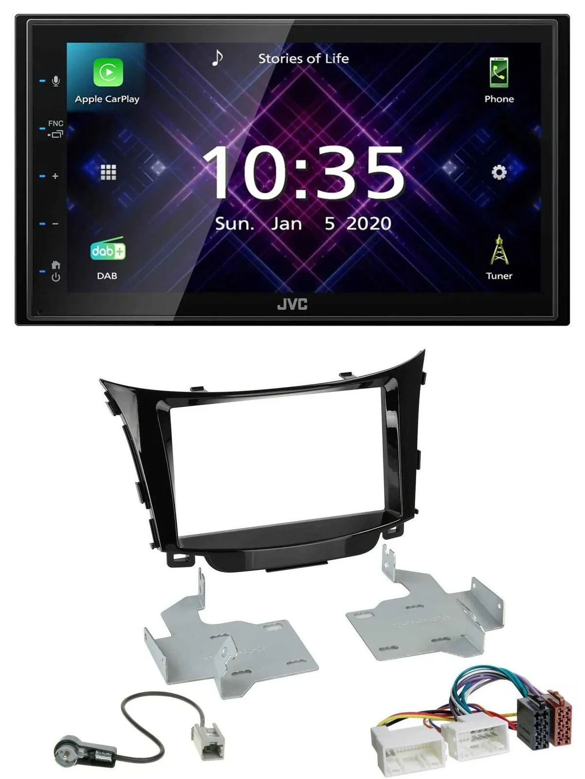 JVC DAB 2DIN MP3 Bluetooth USB Autoradio für Hyundai i30 (ab 12)