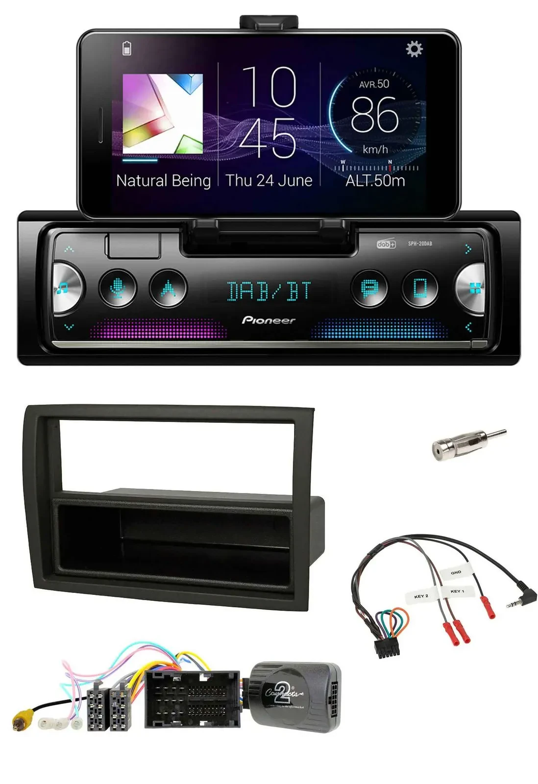 Автомагнитола Pioneer USB Bluetooth DAB для Citroen Jumper (2014–2021) черная, поддержка управления на руле