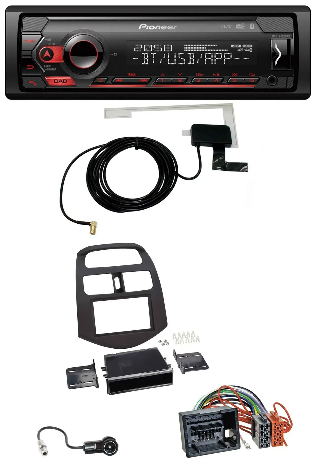 Автомагнитола для Chevrolet Spark (с 2013) Pioneer DAB, USB, MP3, Bluetooth