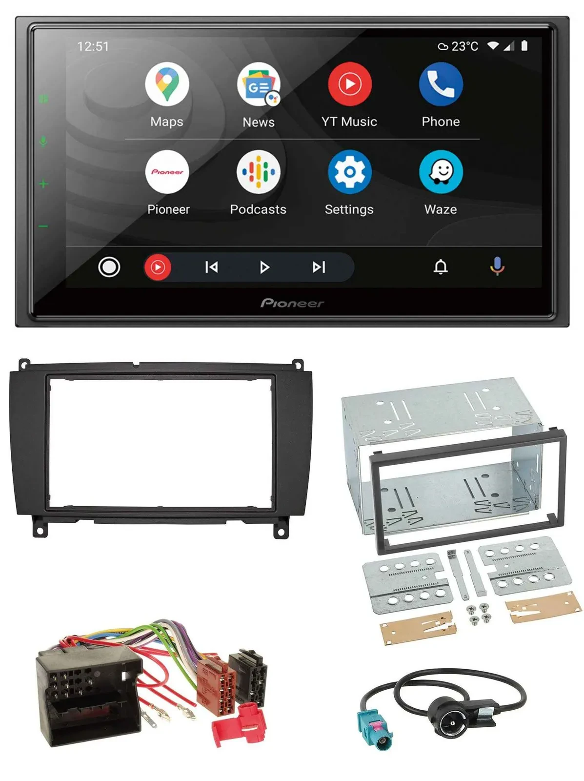 Pioneer USB 2DIN DAB MP3 Bluetooth Autoradio für Mercedes CLK C209 A209 04-10