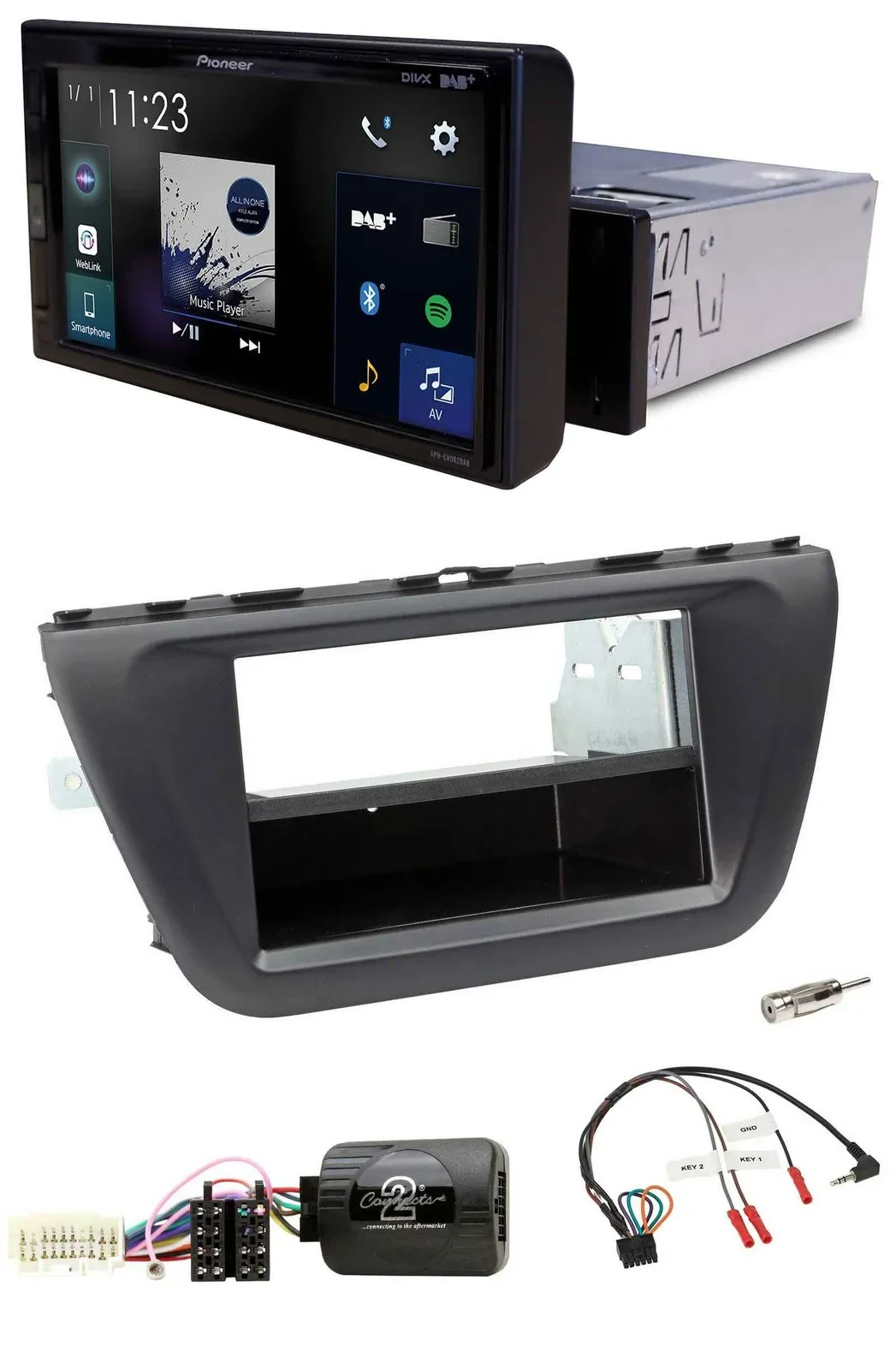 Pioneer DAB Lenkrad Bluetooth USB Autoradio für Suzuki SX4 (ab 2013)