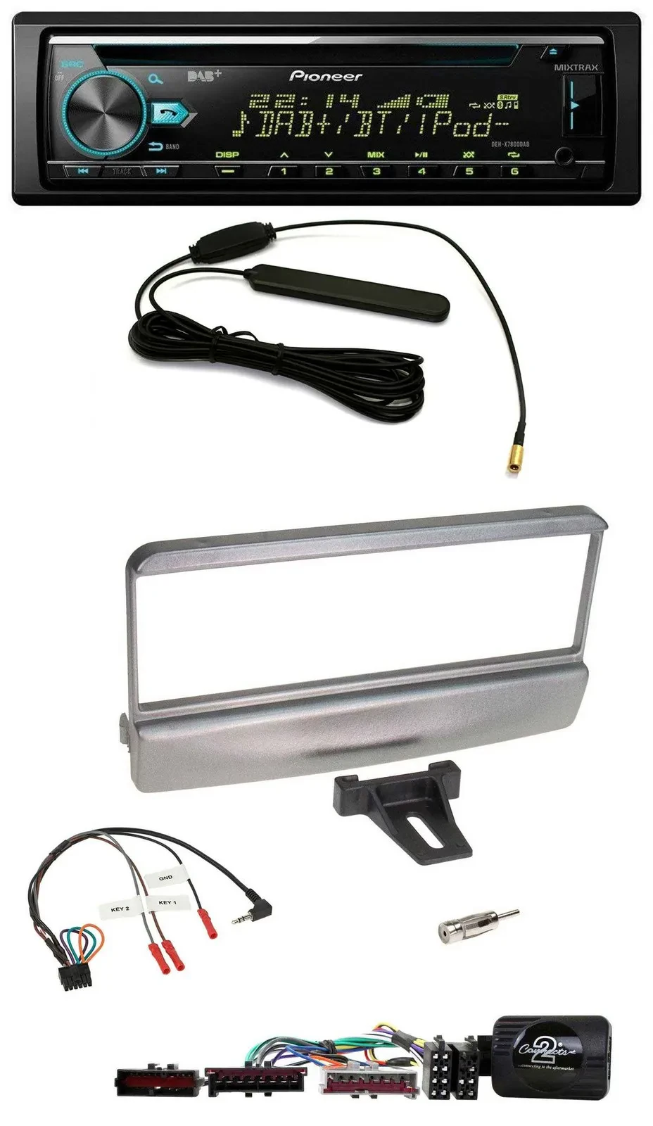 Автомагнитола для Ford Mondeo 2000–2002 Pioneer CD/MP3, DAB, USB, серебристая