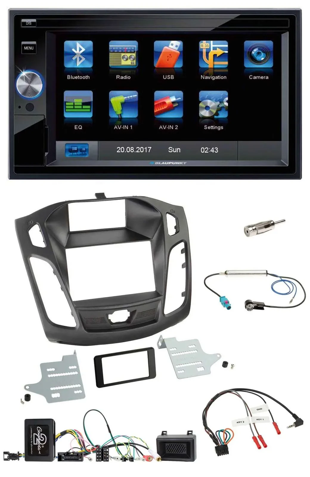Blaupunkt Lenkrad USB Bluetooth TMC 2DIN Navigation für Ford Focus 2011-2014