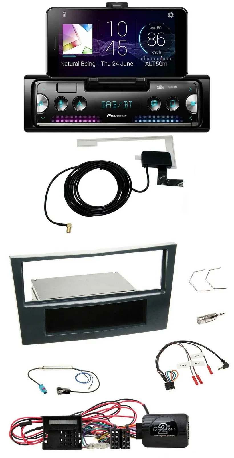 Pioneer DAB Bluetooth Lenkrad USB Autoradio für Opel Corsa D Schwarz 09-14