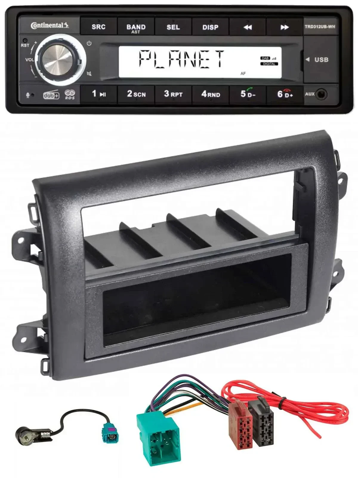 Continental USB 1DIN AUX DAB MP3 Autoradio für Fiat Ducato (Serie 8, ab 2021)