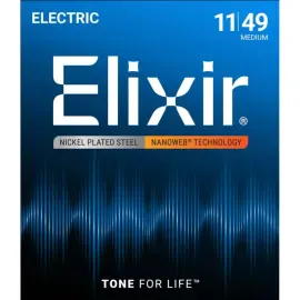 Струны для электрогитары Elixir 12102 Nanoweb 11-49