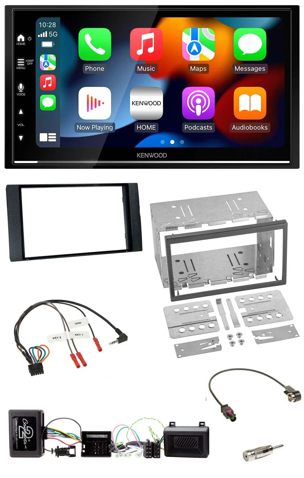 Автомагнитола Kenwood 2DIN, DAB, USB, Bluetooth, для Ford Kuga 2008–2012, черная