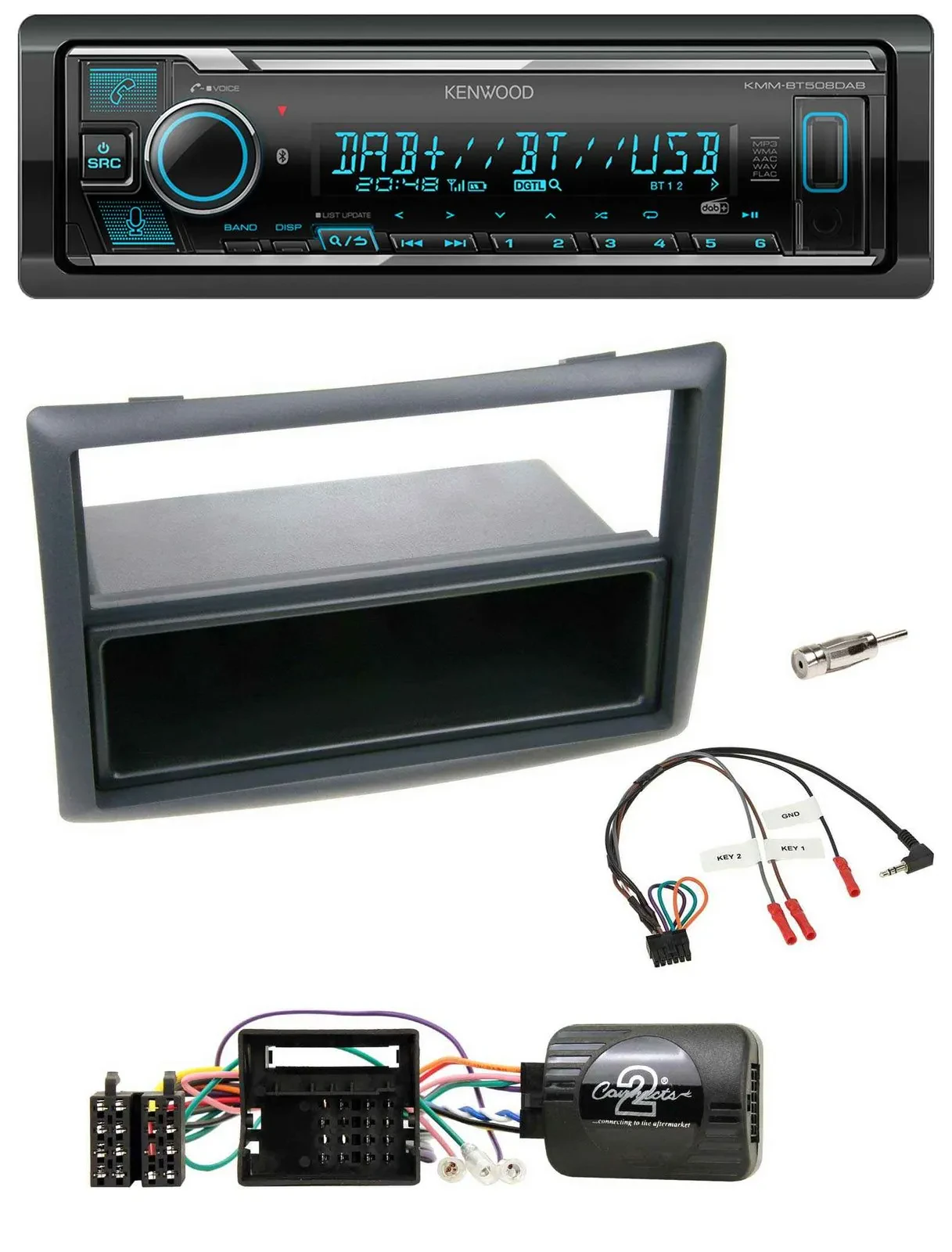 Автомагнитола Kenwood Bluetooth DAB USB для Renault Megane 2009–2012 с поддержкой кнопок на руле