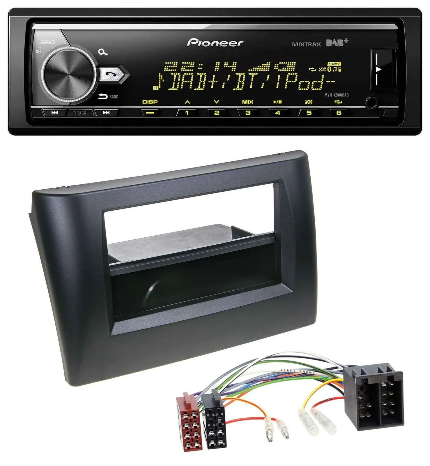 Автомагнитола Pioneer Bluetooth USB DAB MP3 для Fiat Stilo (2001–2008) с карманом