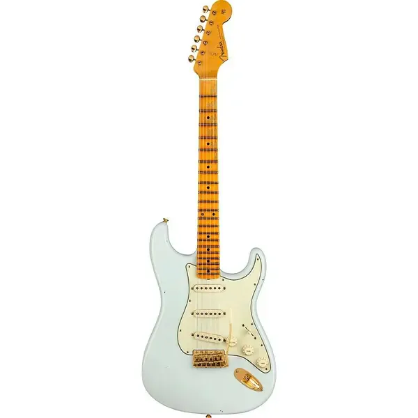 Электрогитара Fender Custom Shop 1962 LE Stratocaster Bone Tone Journeyman Relic MP FB Aged Sonic Blue