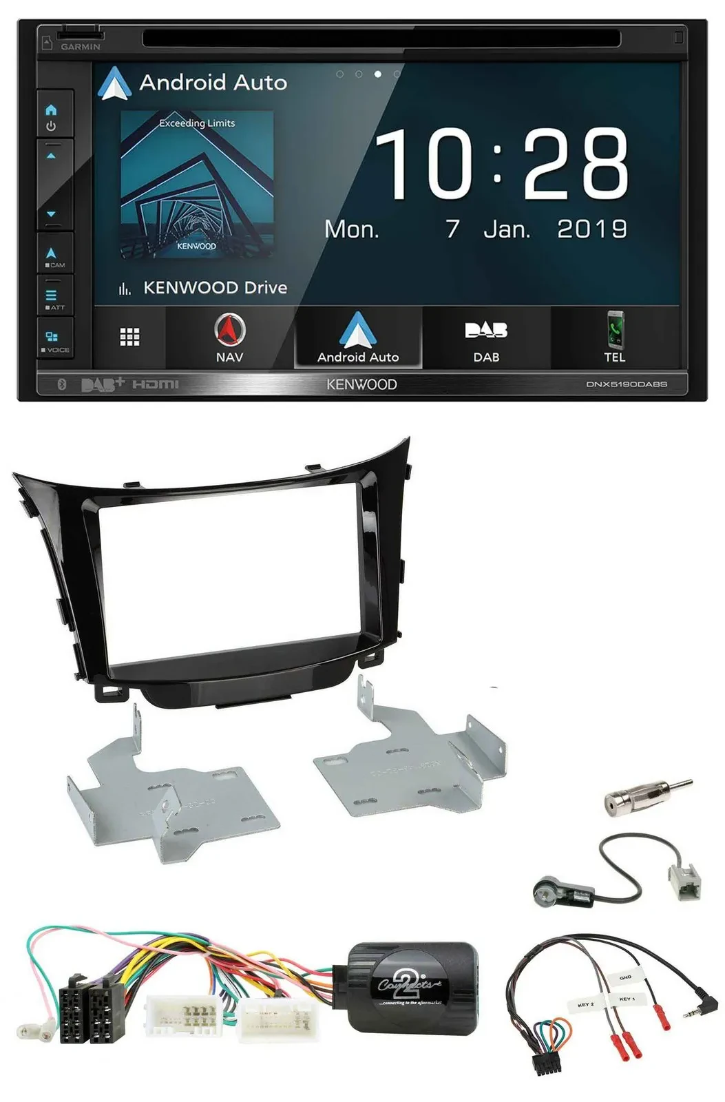 Kenwood DAB TMC USB 2DIN Lenkrad Bluetooth Navigation für Hyundai i30 2012-2017