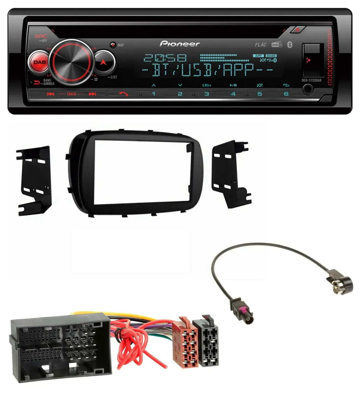 Pioneer MP3 DAB CD Bluetooth USB Autoradio für Fiat 500X (ab 2015)