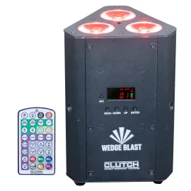 Wedge Blast Black Battery Powered LED Wireless DMX DJ Par Up Light w Remote