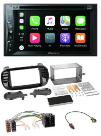 Pioneer MP3 USB DVD Bluetooth DAB 2DIN Autoradio für Fiat 500 ab 12 ISO schwarz