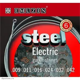 Струны для электрогитары Emuzin 6S9-42 Steel Electric 9-42