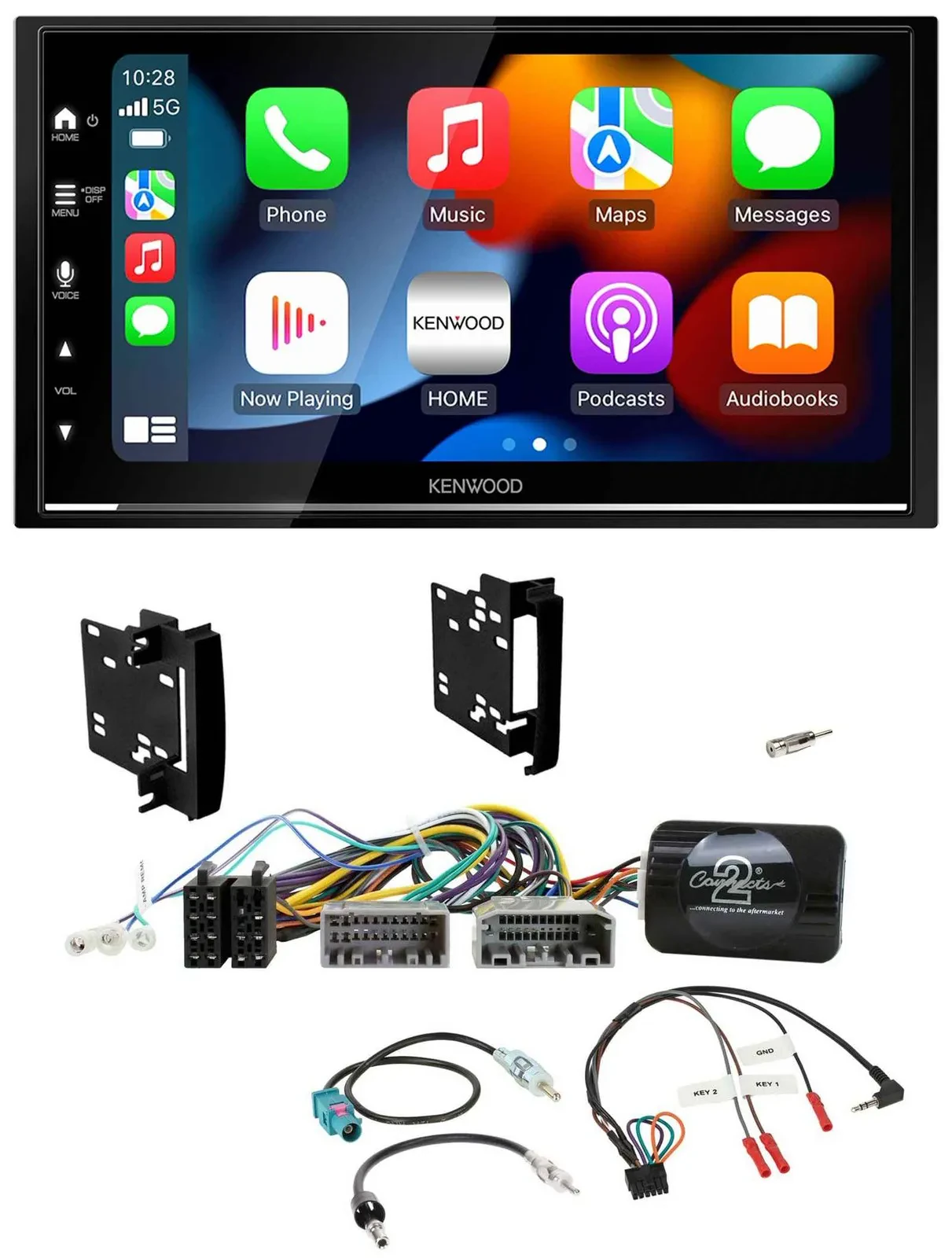 Kenwood DAB USB Bluetooth 2DIN Lenkrad Autoradio für Chrysler Dodge Jeep