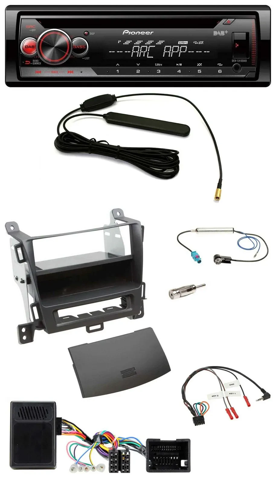 Pioneer CD USB Lenkrad DAB MP3 Autoradio für Opel Tourer Zafira ab 2013 jet blac