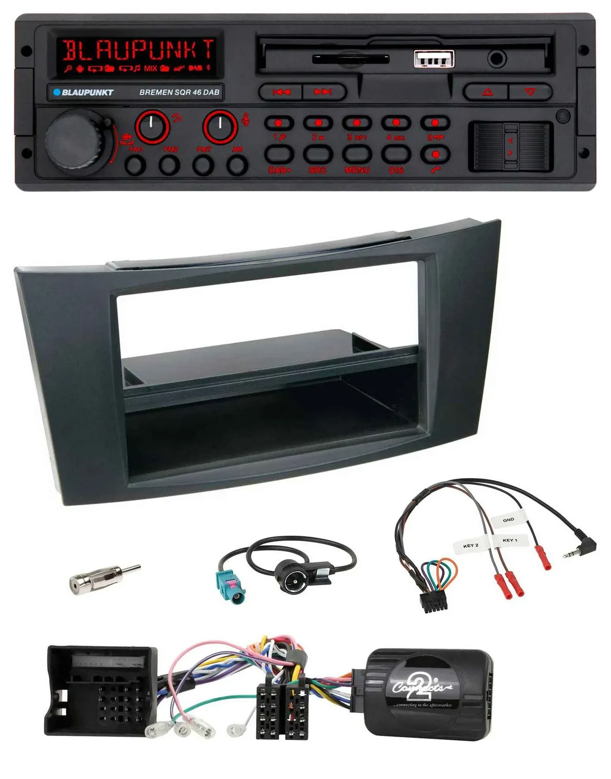 Blaupunkt SD Lenkrad USB Bluetooth DAB Autoradio für Mercedes E-Klasse 2002-2008