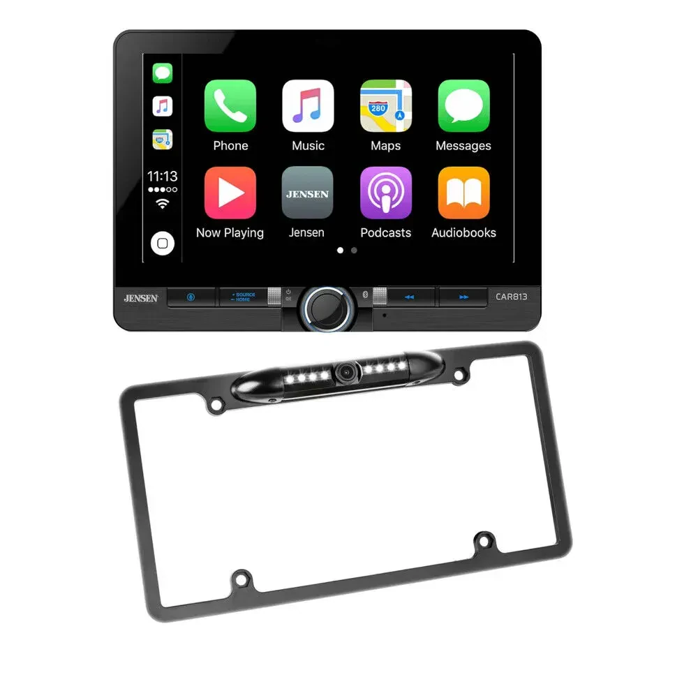 Автомагнитола Jensen CAR813 8" плавающий сенсорный экран, Bluetooth, с камерой номерного знака