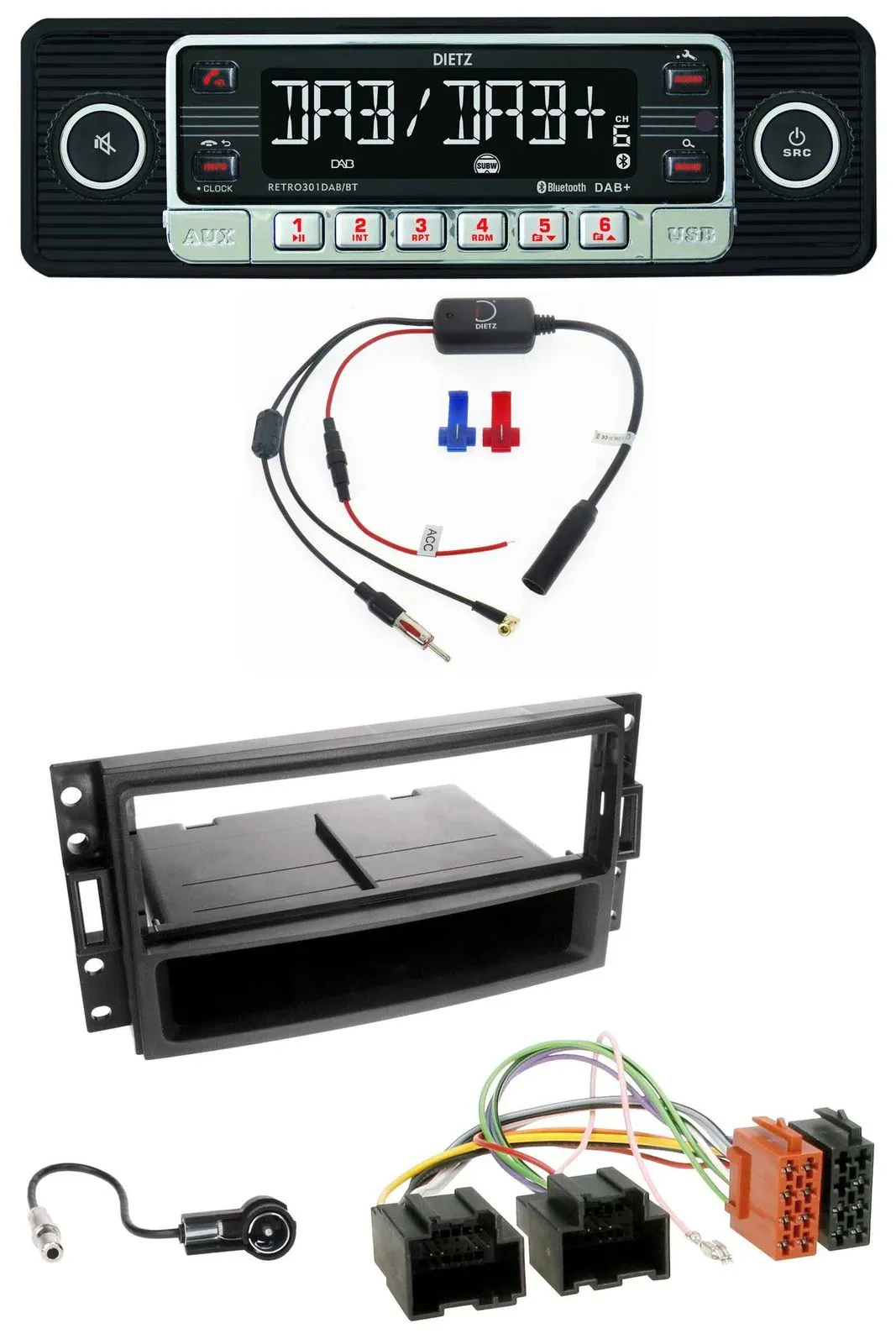 Dietz MP3 DAB Bluetooth USB Autoradio für Chevrolet Corvette Uplander 05-13