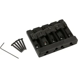 Fender HiMass 4-String Bass Bridge Assembly with Zinc Saddles Black