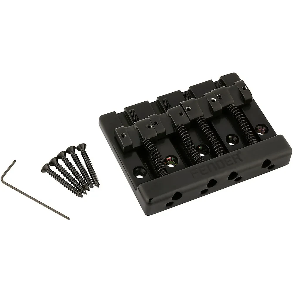 Fender HiMass 4-String Bass Bridge Assembly with Zinc Saddles Black