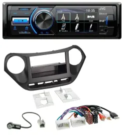 JVC Bluetooth MP3 USB DAB Autoradio für Hyundai i10 (ab 2013) AUX USB