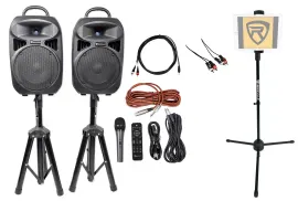 Rockville Dual 8" Speaker Karaoke Home Quarantine Family Activity Machine System