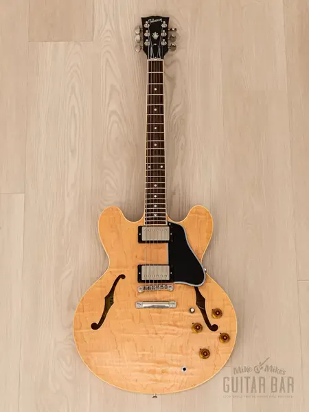 Электрогитара полуакустическая Gibson ES-335 Semi-Hollow Antique Natural w/ Ron Ellis Pickups, Case 1997