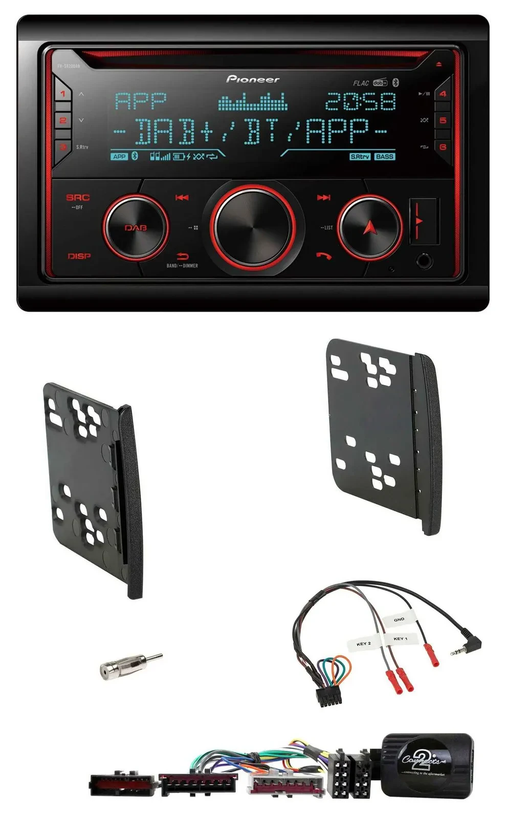 Pioneer 2DIN DAB Lenkrad Bluetooth USB CD Autoradio für Ford Focus Galaxy Mondeo