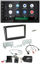 Kenwood DAB Bluetooth USB Lenkrad 2DIN Autoradio für Fiat Doblo ab 15 Mini-ISO p