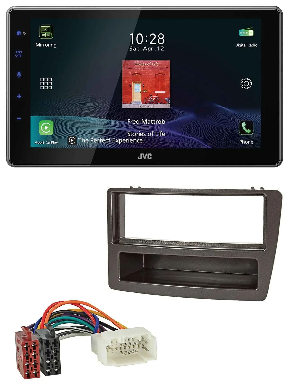 JVC DAB MP3 Bluetooth USB Autoradio für Honda Civic 04-06 autom. Klima schwarz