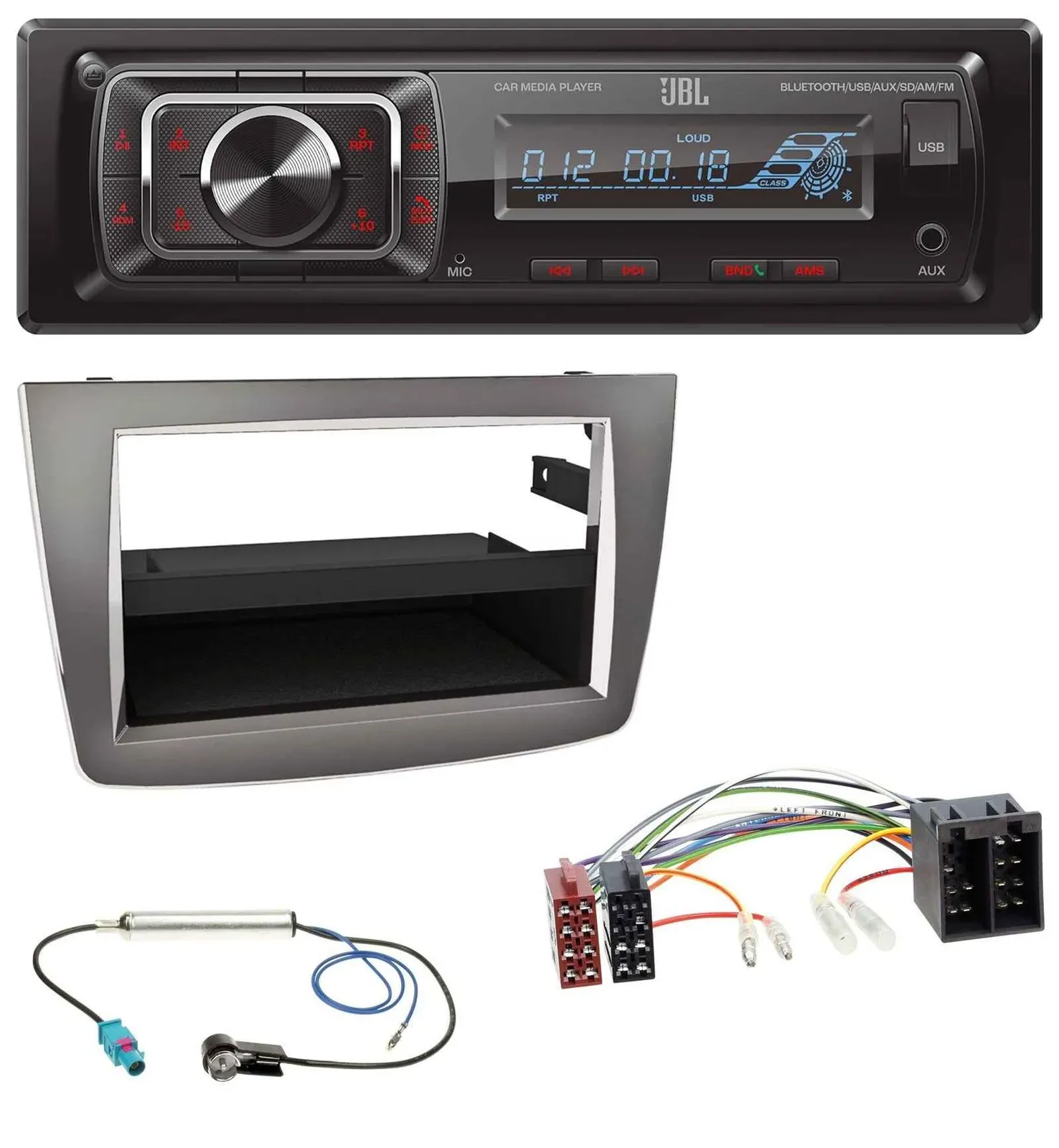 JBL SD AUX MP3 USB Bluetooth Autoradio für Alfa Romeo MiTo 955 08-14 ISO dunkels