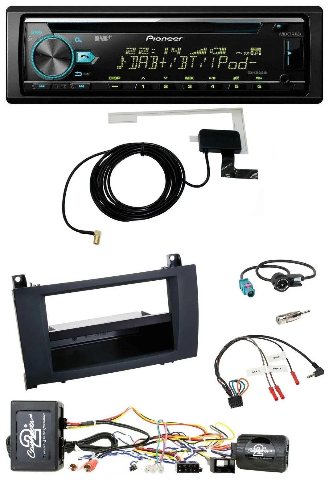 Автомагнитола для Mercedes SLK R171 (2004–2011) Pioneer MP3 CD USB DAB, поддержка кнопок на руле